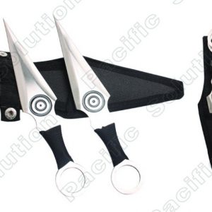 OEM  2 Pc   8inch Slvr Wngs Throwing Knife (SG-A1306BK-2)