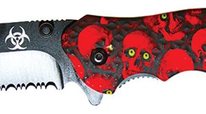 OEM  4.5in Spring Assisted Skull Handle Knife (SG-KS1331RD)