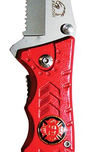 OEM  3.5in  Folding Knife Red Handle FireFighter (SG-KS9008RD)