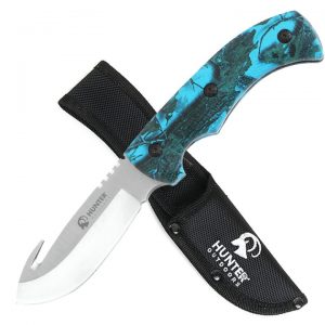 Razor Tactical Hunter Outdoor  Gut Hook Blade Camo 8.75" Blue (RT-9014BC)