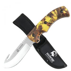 Razor Tactical Hunter Outdoor Gut Hook Blade Camo 8.75" Yellow (RT-9014YC)