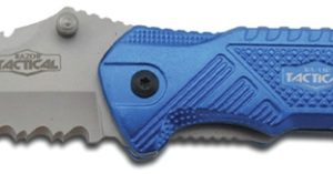 Razor Tactical 4.5in Spring Assisted Knife  Glass Breaker Blue (RT-7058BL)