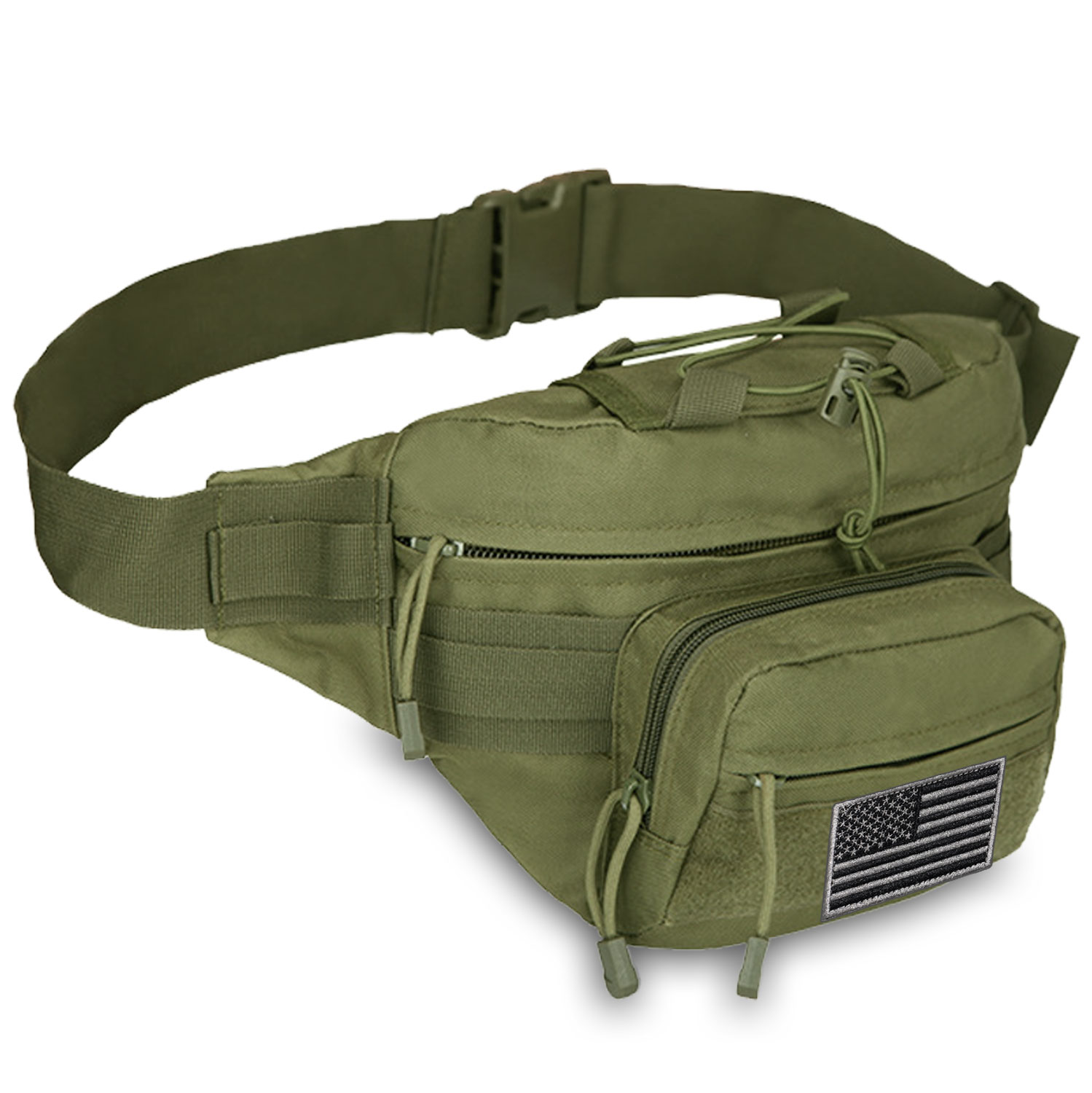 EDC Fanny Pack - Tactical Pouch with USA Flag Patch - Tactical Dropship ...